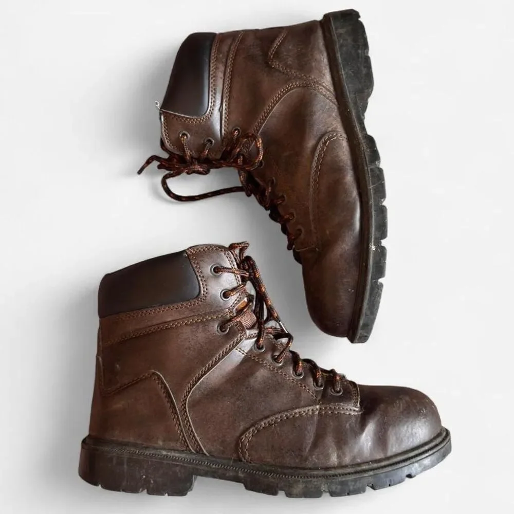 Brown sturdy leather Brahma boots Size 11